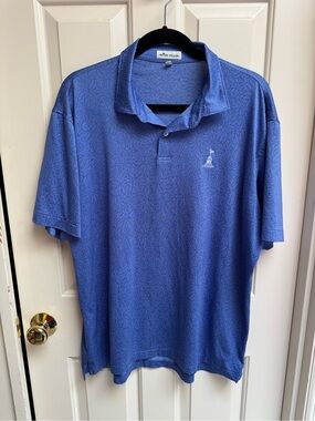 Peter Millar Blue Short-Sleeve Printed Golf Polo